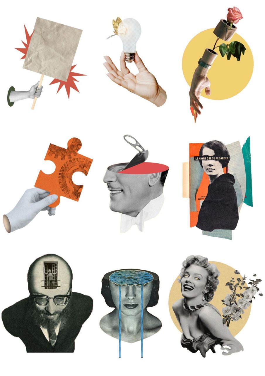 服装设计灵感版素材&手帐素材 怪七八糟的创意贴图素材分享给大家