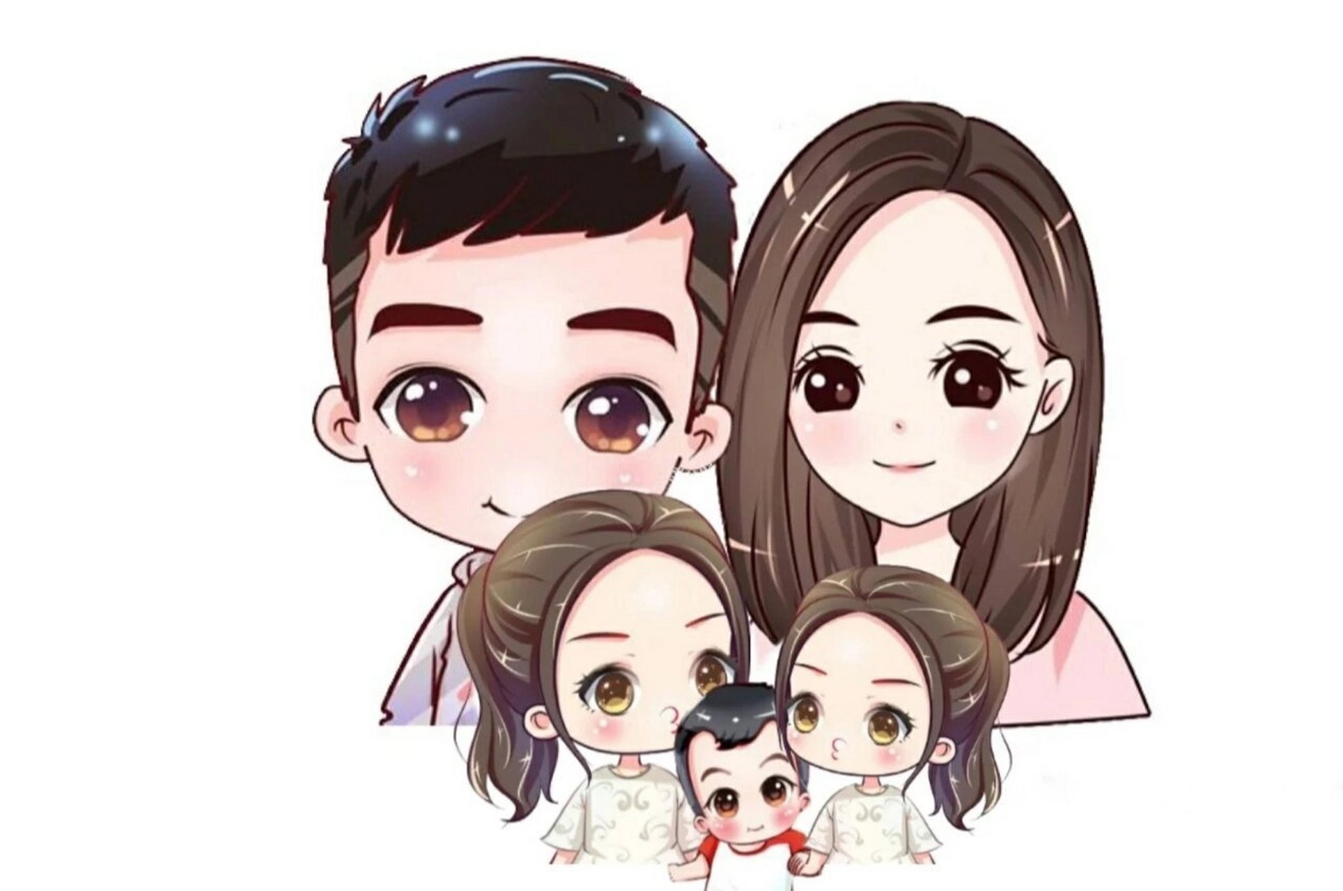 一家五口的头像来了