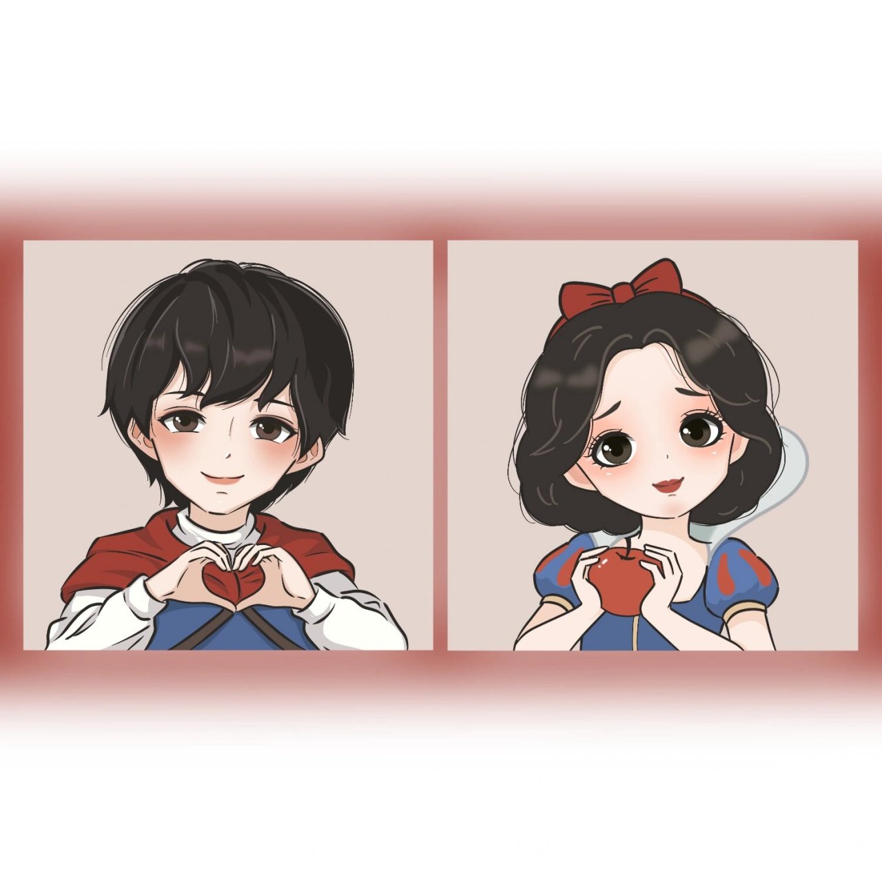 迪士尼公主情头:白雪公主95白马王子 喜欢的宝子们可自行保存,需要