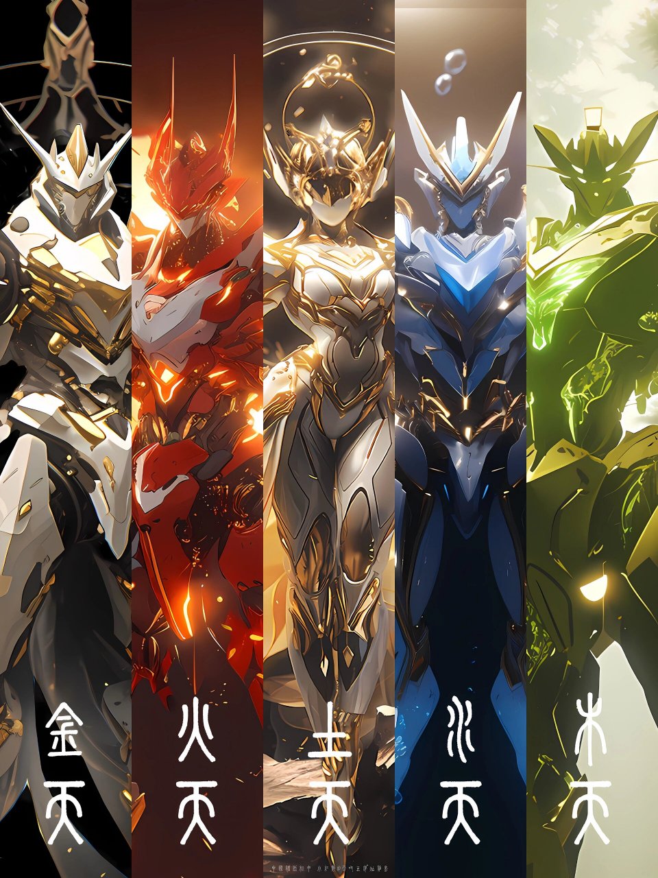 中国神话机甲系列(合集3)五行天神 故事设定和声明见最后两张图.