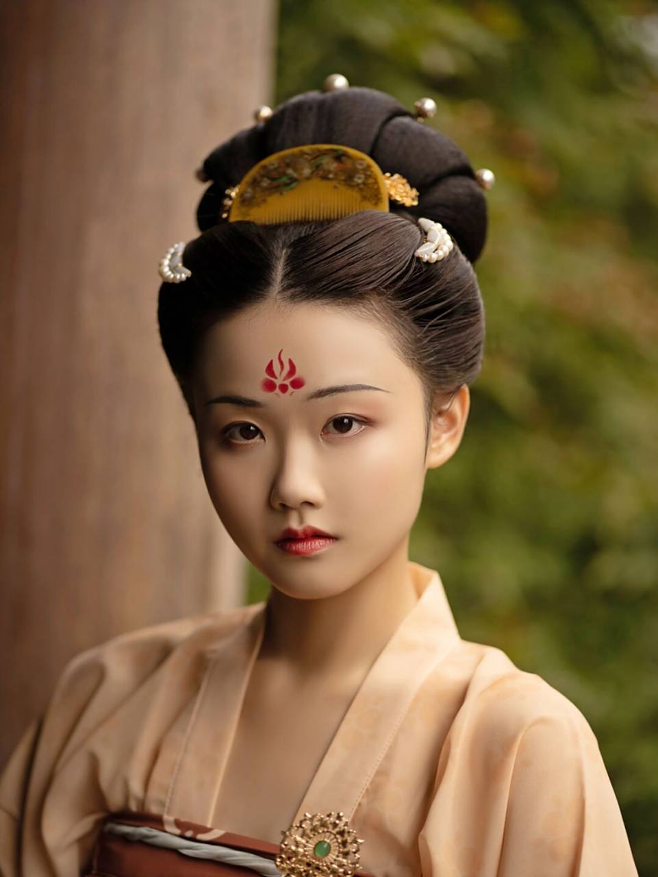 唐代云髻   汉服妆造 汉服摄影 云鬓飘萧绿,花颜旖旎红.