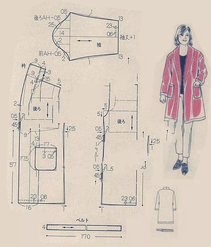 浴袍睡袍裁剪图