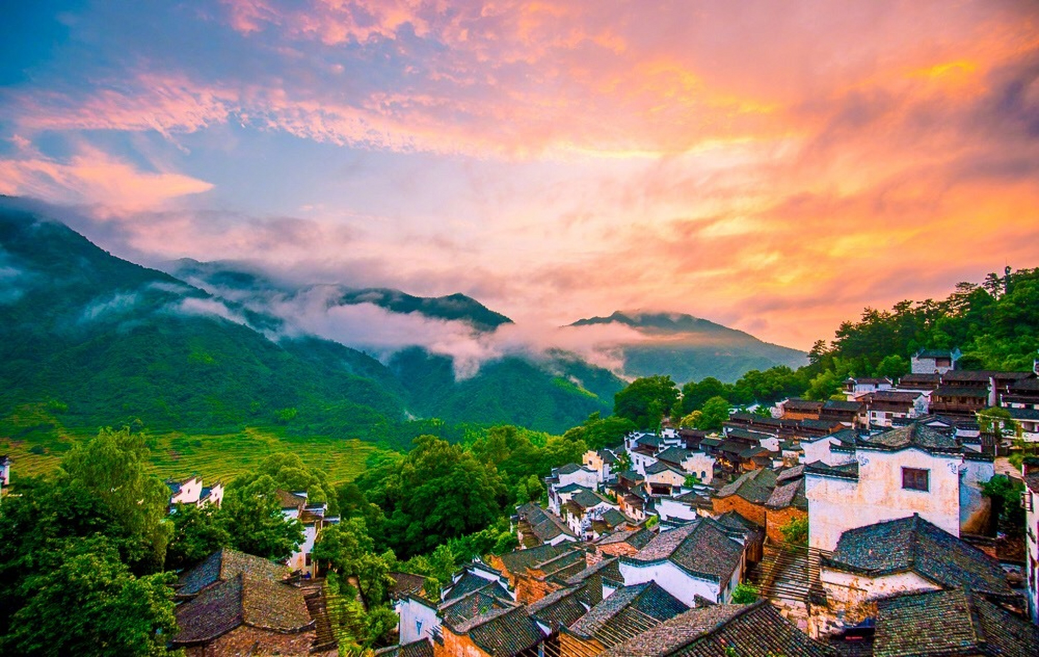 婺源篁岭晒秋古镇