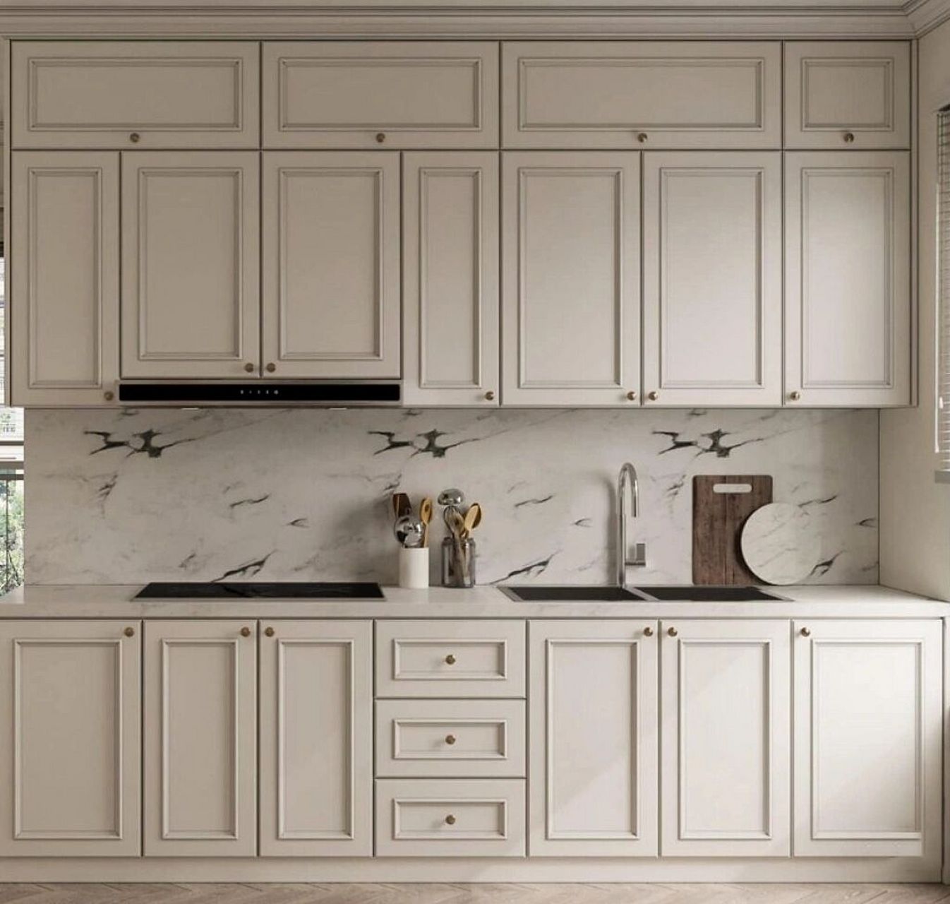 法式奶油系橱柜yyds 全屋定制 / 法式橱柜 一见钟情的法式奶油系橱柜