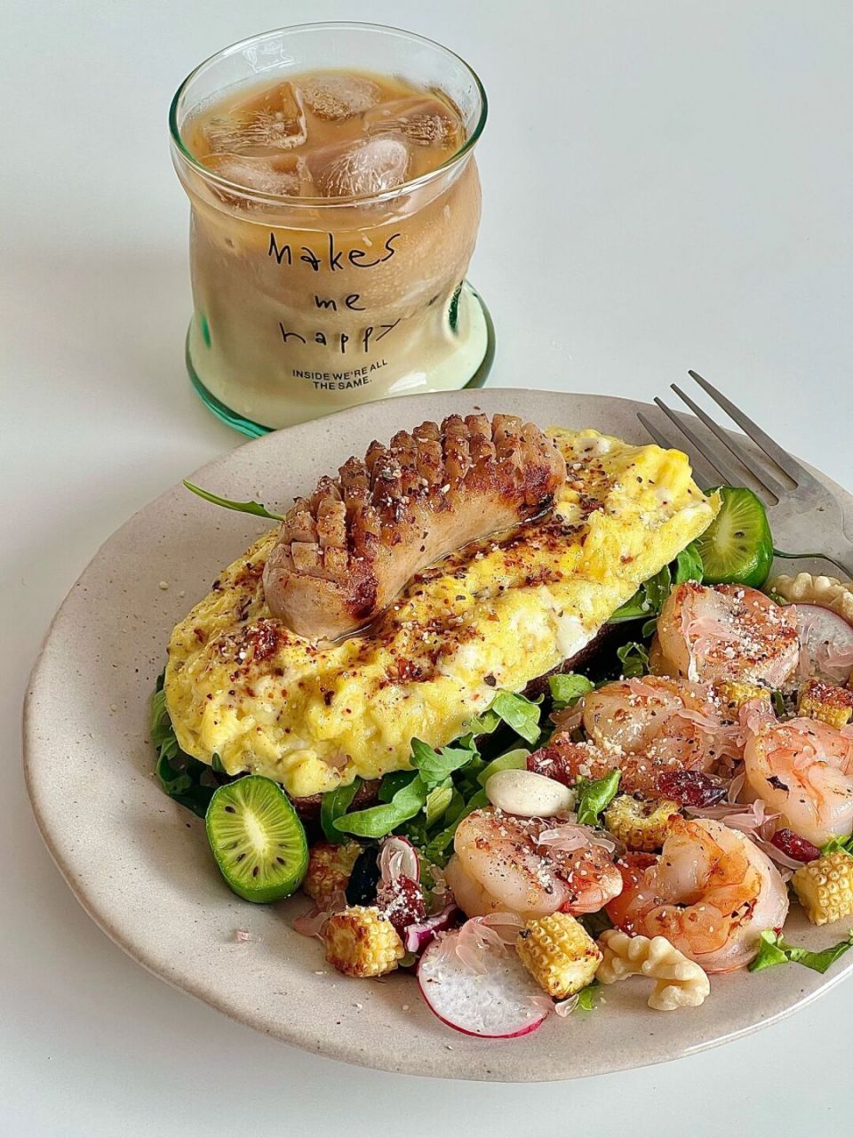 00今日分享 开放式三明治 - 95食材 乡村面包|鸡蛋|烤肠|芝麻菜