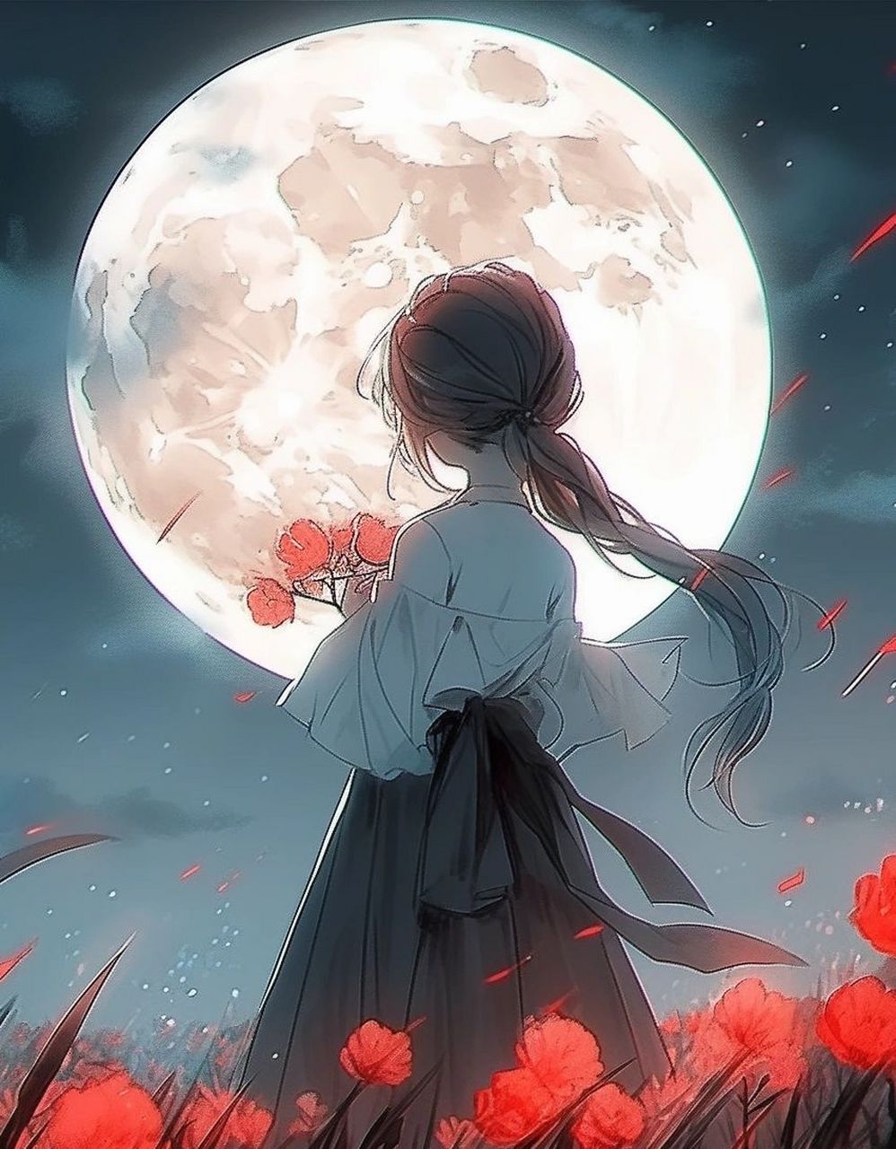 女生头像||月光少女,心醉的背影95