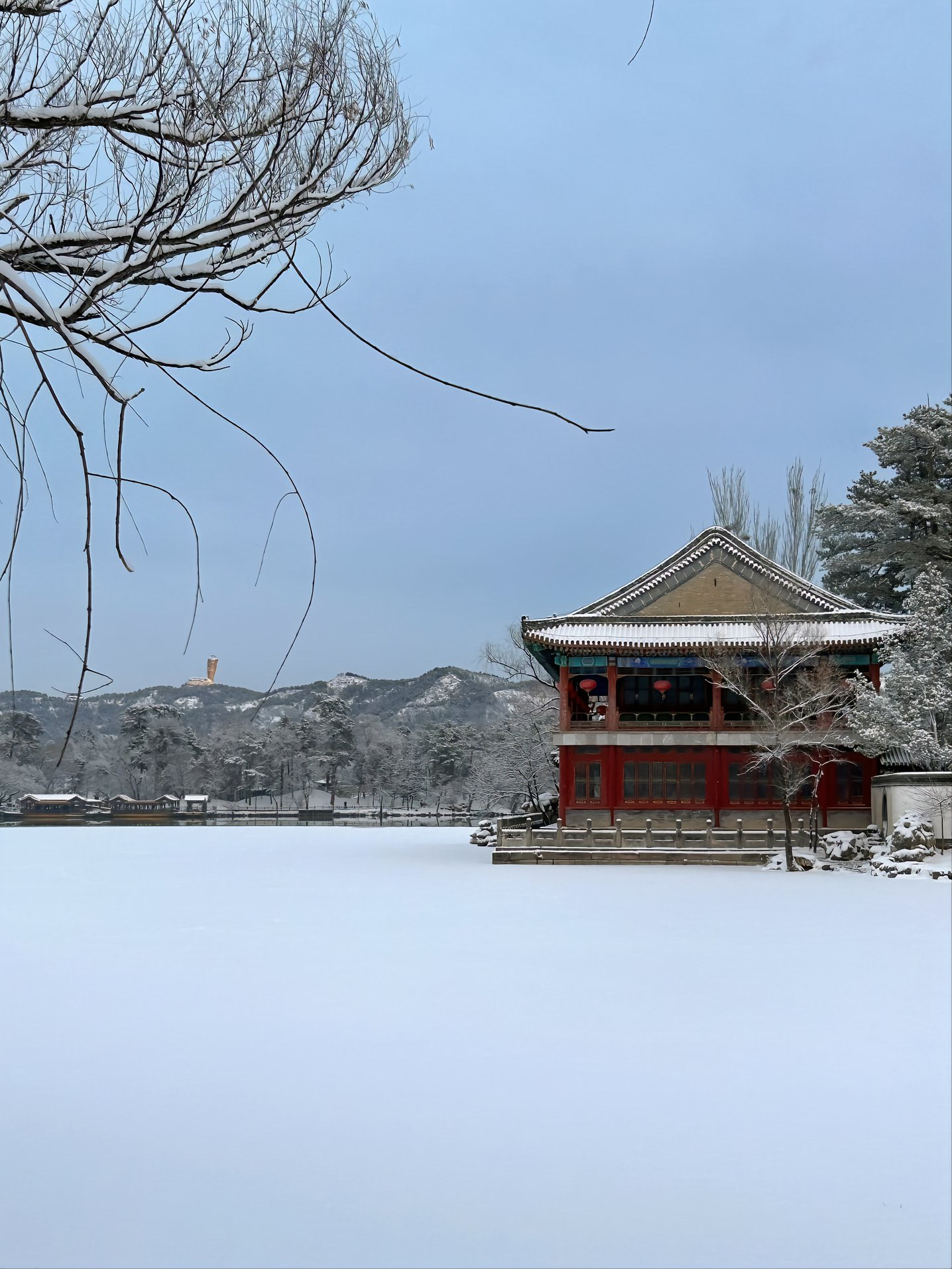 避暑山庄图片雪景图片