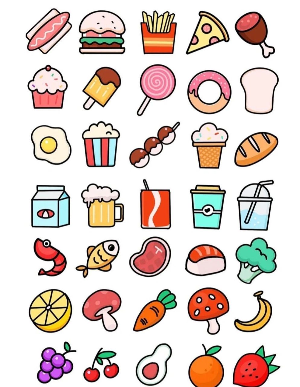 可爱的食物图片简笔画 [偷笑][偷笑][偷笑]