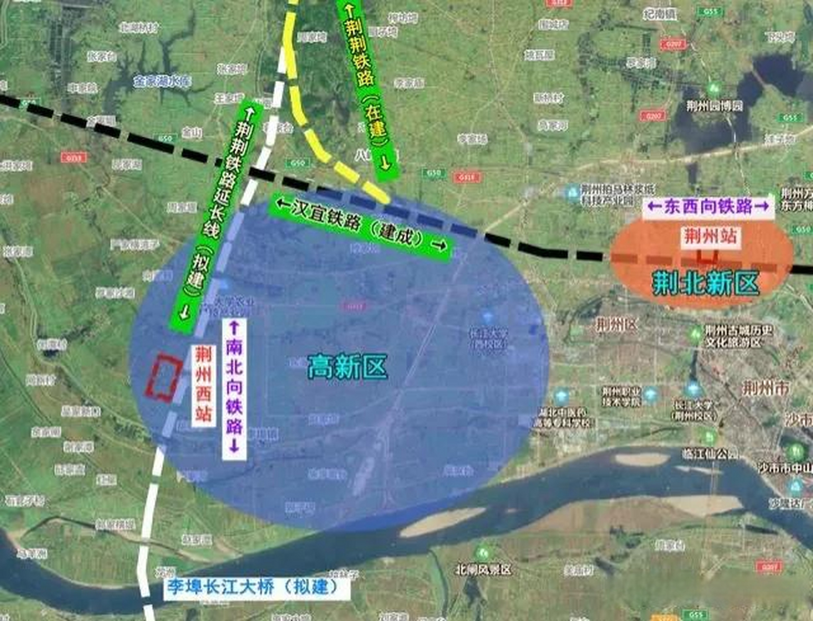荆州西站及高新区规划图 荆州头条  头条创作挑战赛