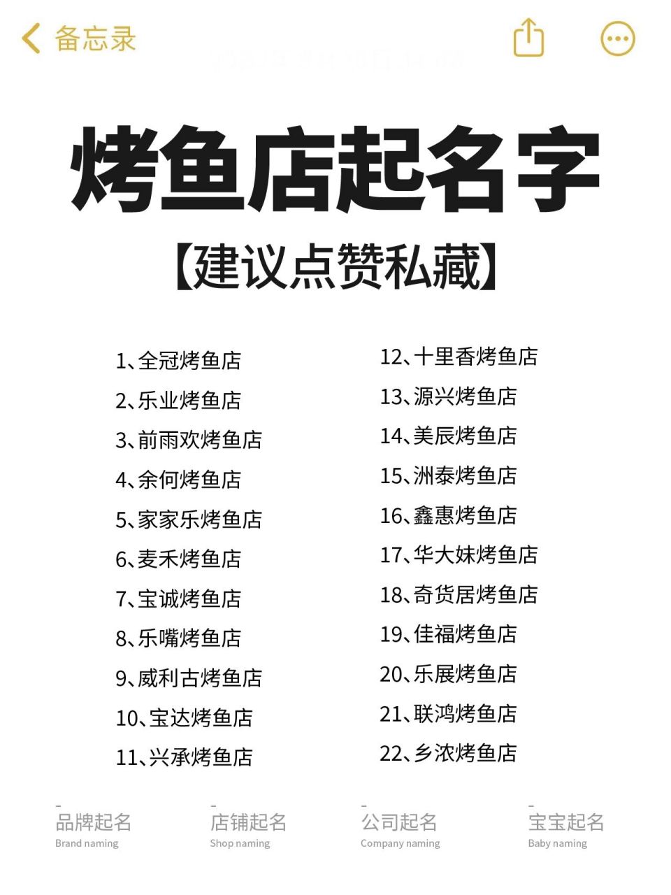 108个烤鱼店起名字合集!
