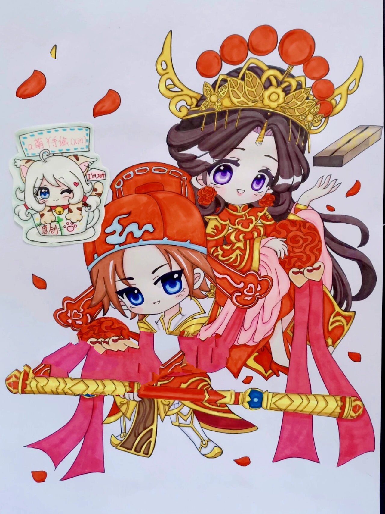 荣耀～孙悟空&露娜一生所爱 至尊宝和紫霞仙子之大圣娶亲 工具:铅笔