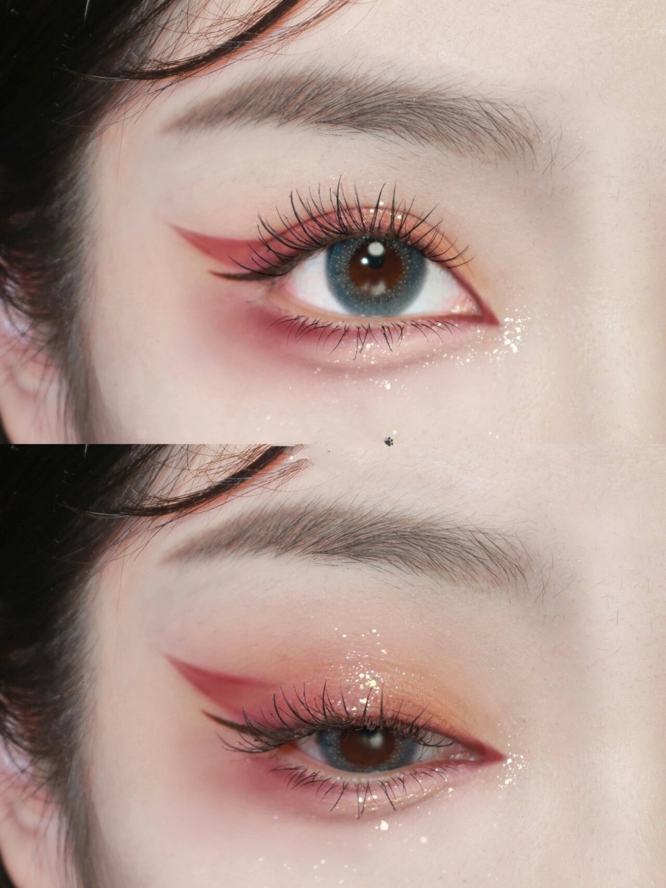 狐系上挑眼妆显得整个眼神很有神,又酷又妩媚～ 灵感来自貂蝉的遇见