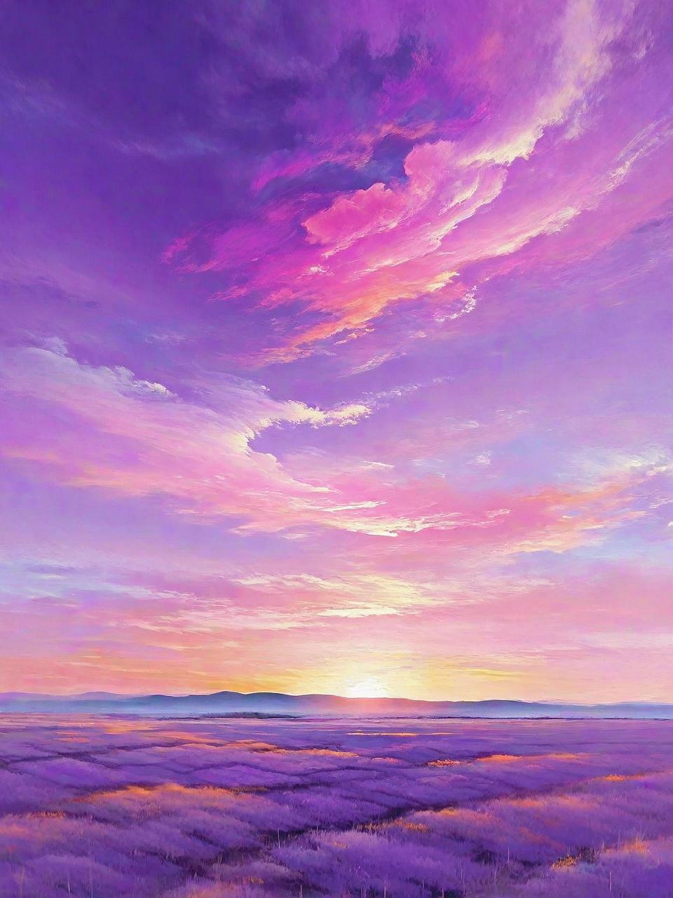 当晚霞遇到梦幻紫·一波绝美壁纸袭来