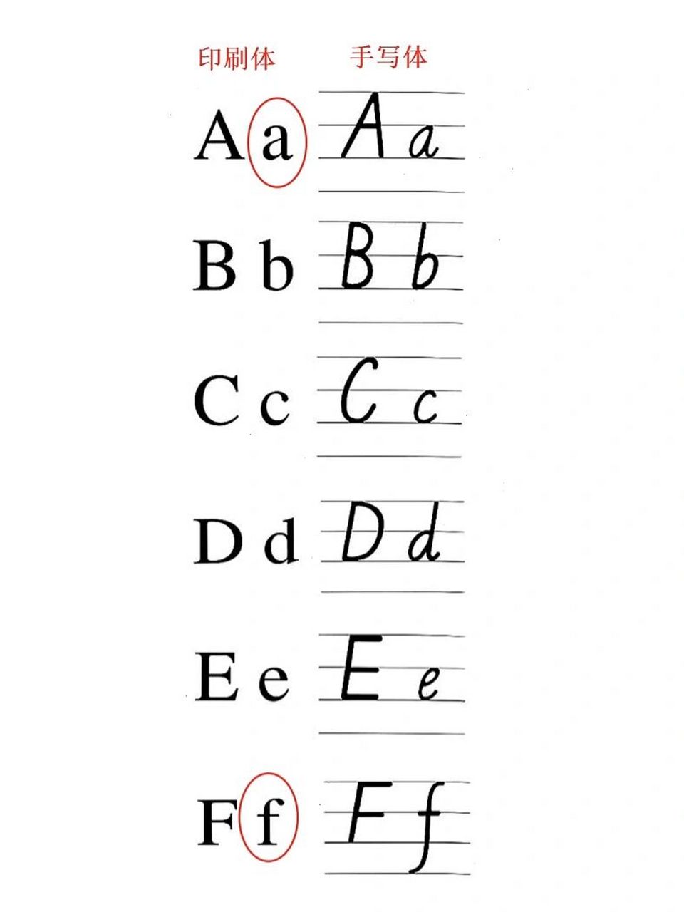 26字母印刷体和手写体图片
