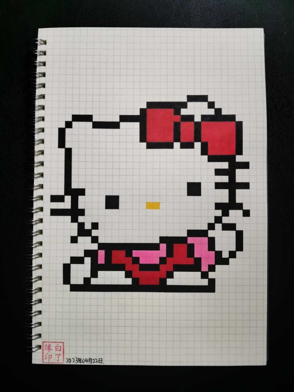 hello kitty 临摹非原创 b5网格本 5mm格子 29701529 #像素画