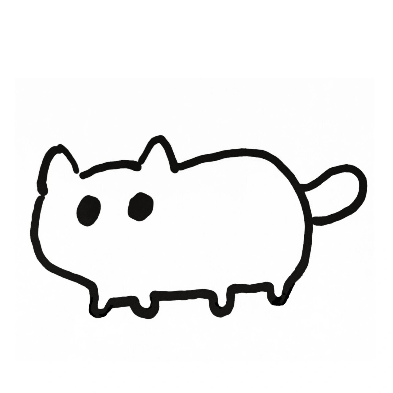 极简手绘表情动物:可爱小猫咪