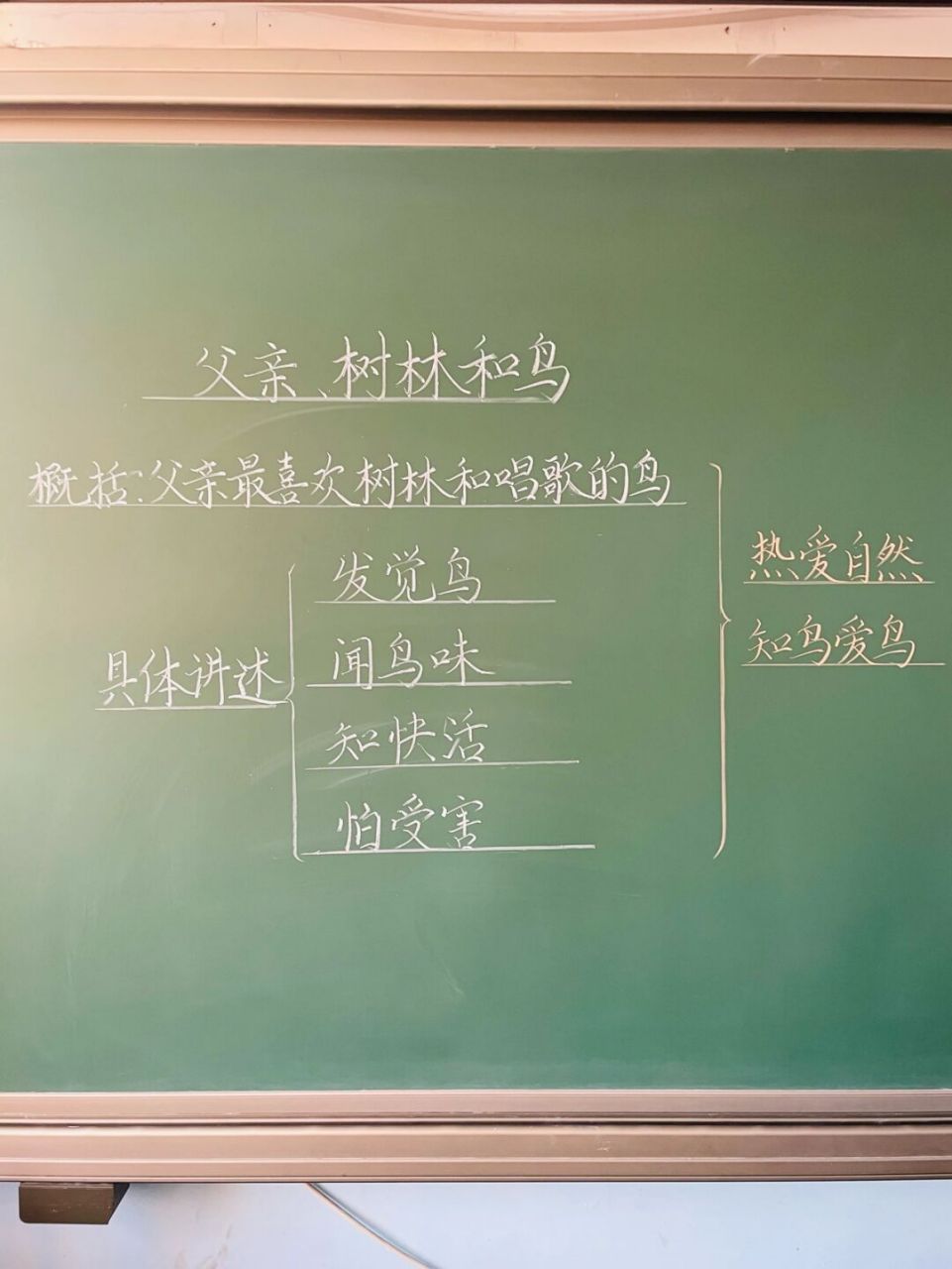 三年级上册《父亲,树林和鸟》教学设计 #小学语文备课# #板书设计