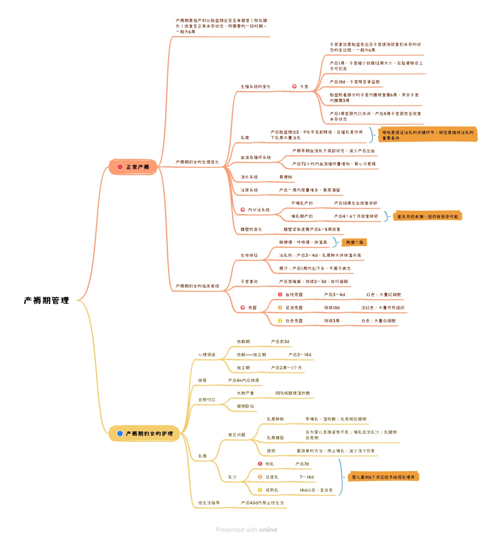 妇产科护理学思维导图