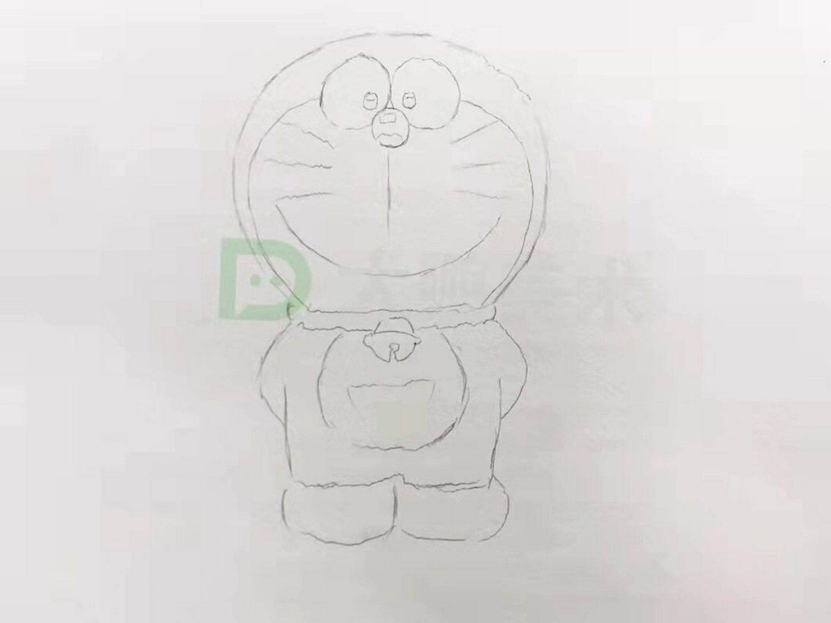 哆啦a梦:步骤图:素描 哆啦a梦