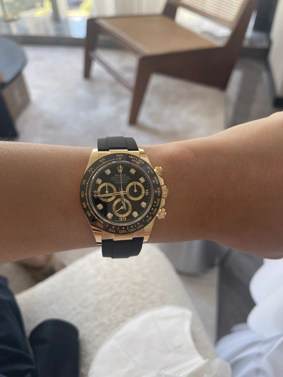 劳力士迪通拿116518-0078 胶带款带钻新款金眼 22年7月卡全新未使用