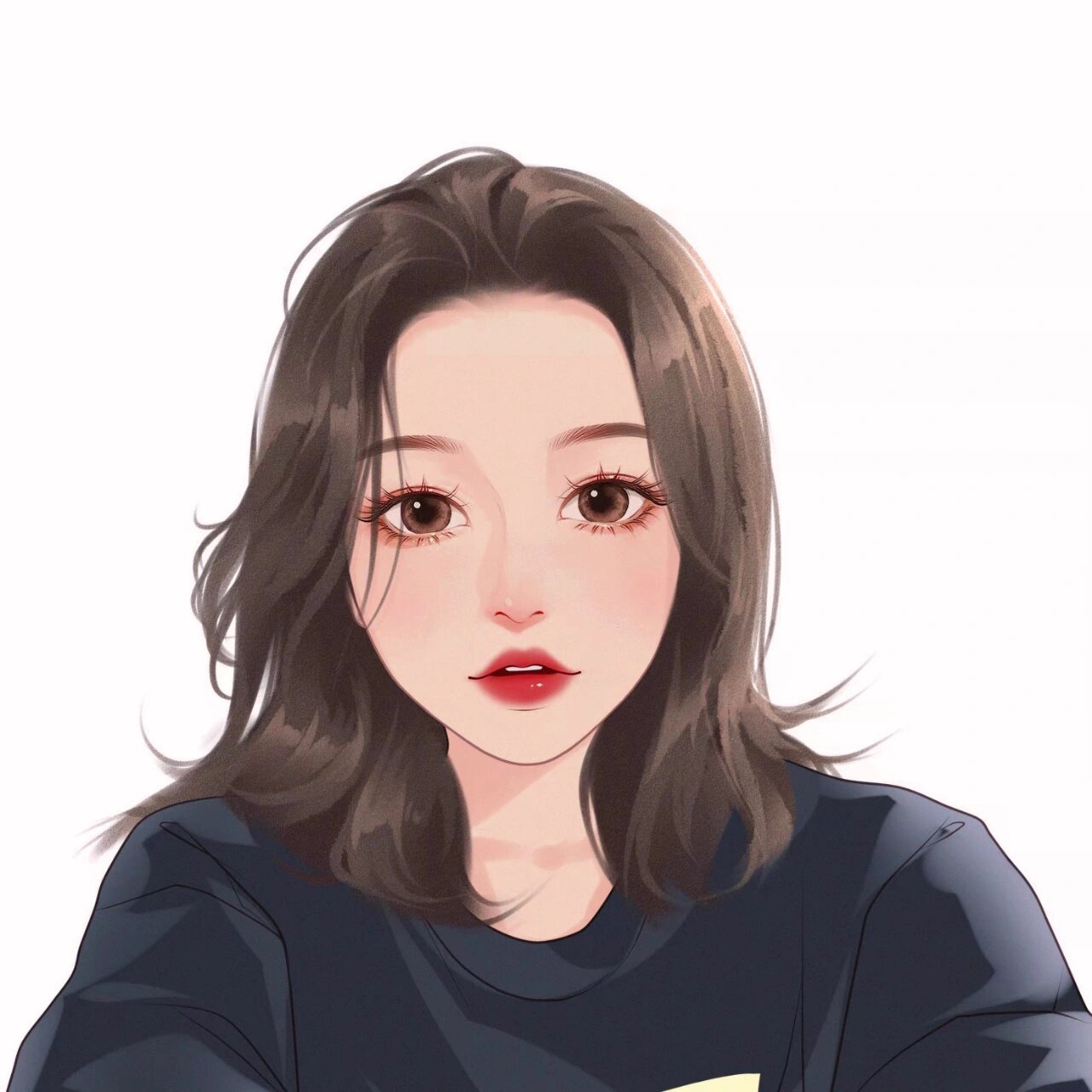 51/100 手绘头像|锁骨发女生头像 画头像啦~今日更新99