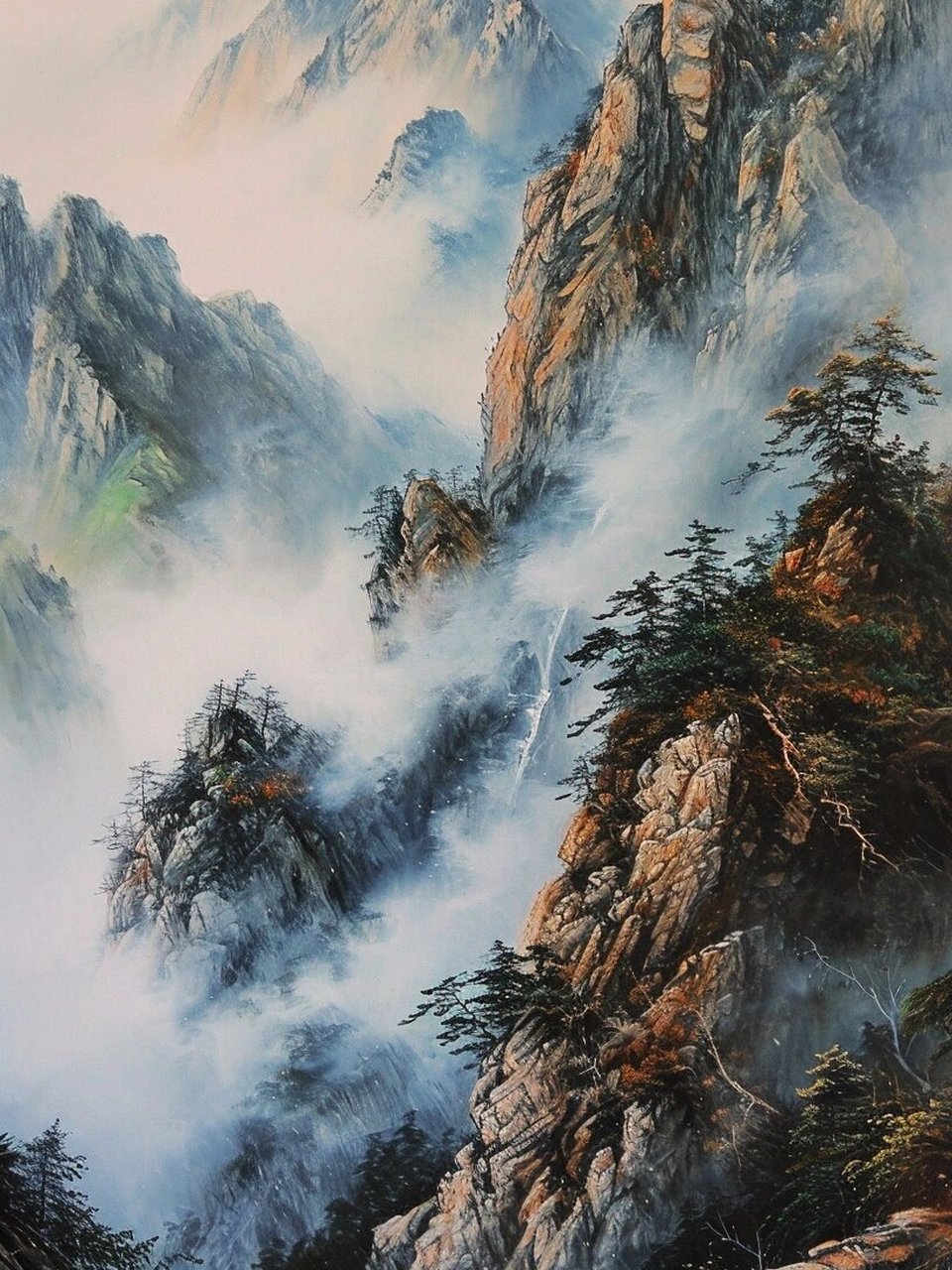 山水之美:层峦叠嶂,云雾缭绕的天然画卷