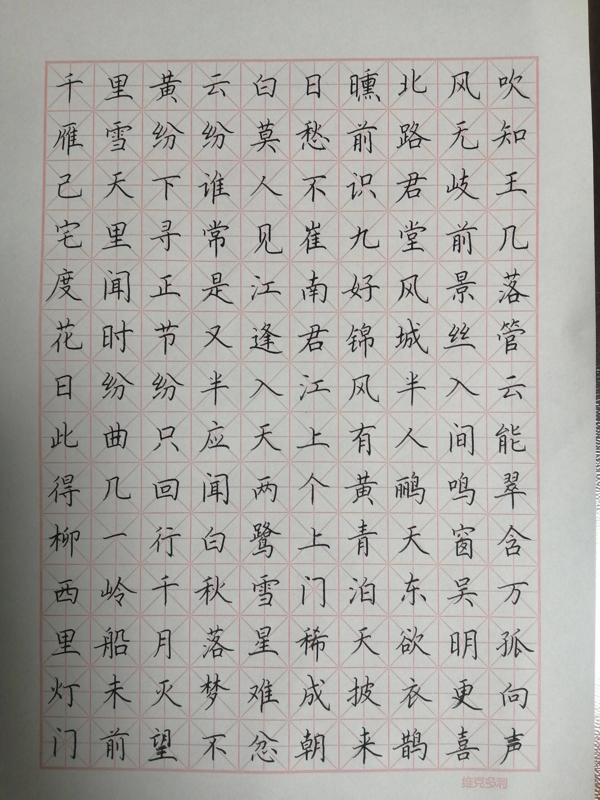 硬笔字钢笔字规范字楷书习字练字