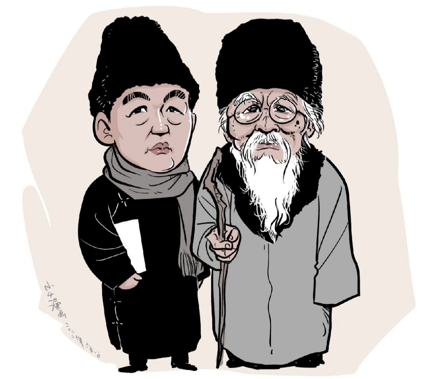 民国范儿 #徐悲鸿##齐白石# #民国风# #@#小4漫画# #原创漫画# #漫画