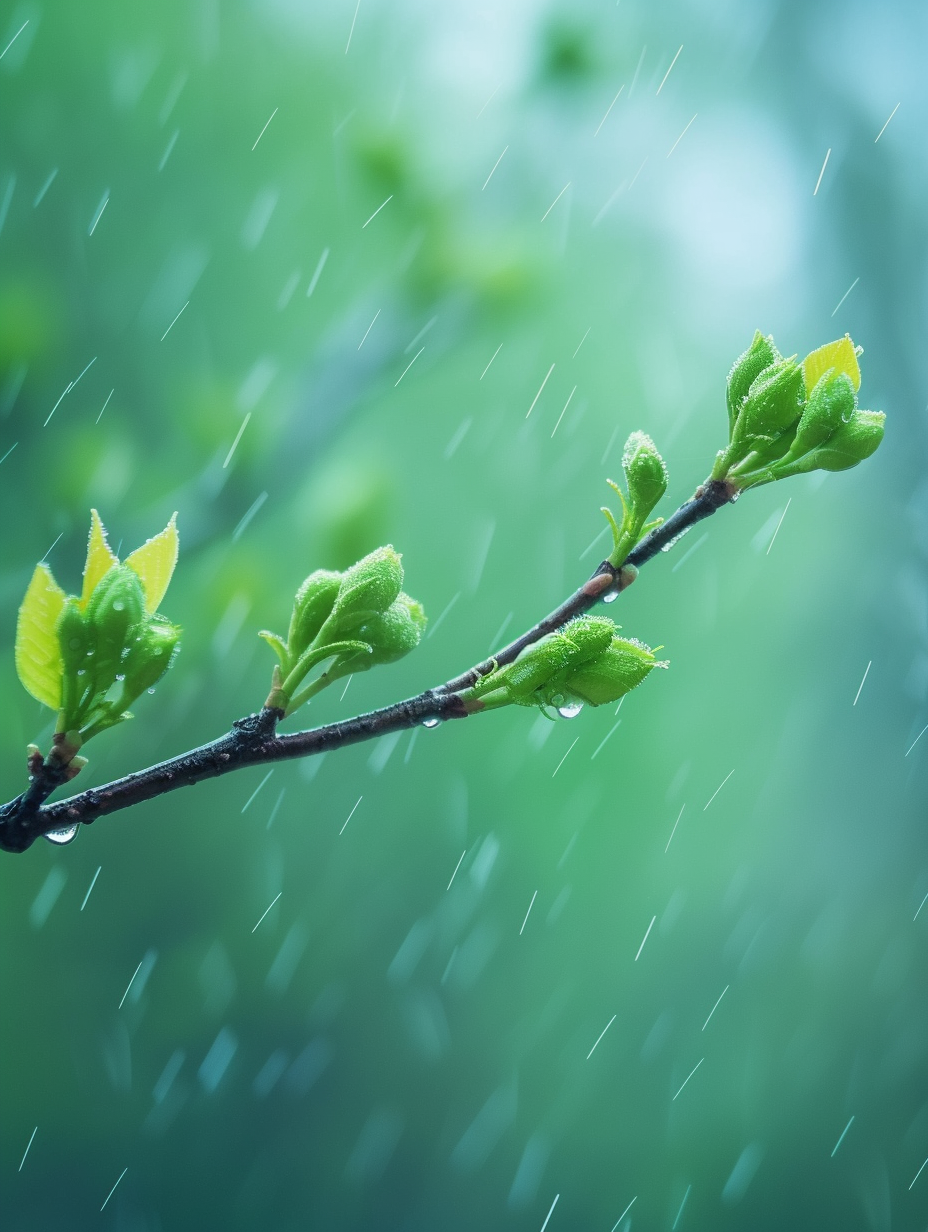 早安|草木披新绿, 嫩芽寻春来,春雨蒙蒙 好看的春天发芽壁纸,就喜欢