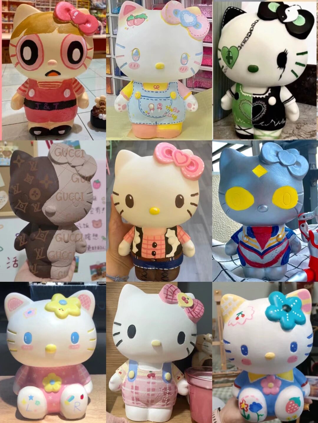 hello kitty凯蒂猫石膏娃娃配色合集