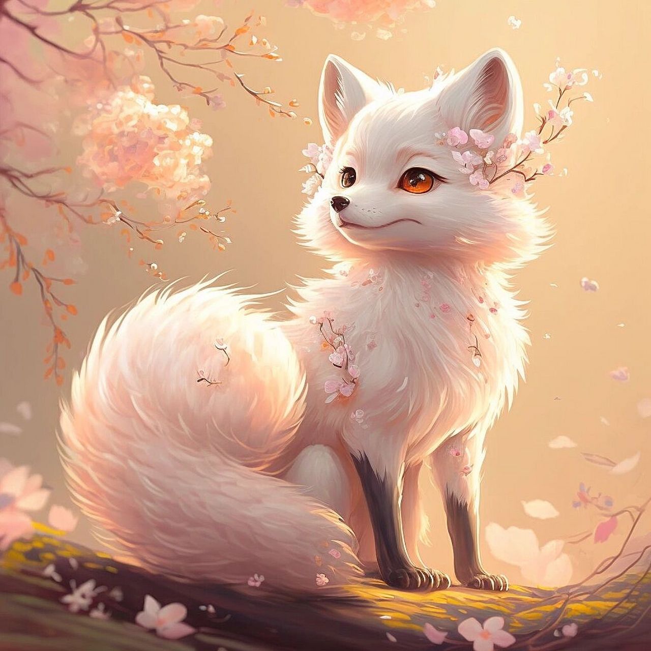 ai绘画"关键词"小狐仙 发光不是太阳的权利,小狐仙也会闪闪发光,陪你