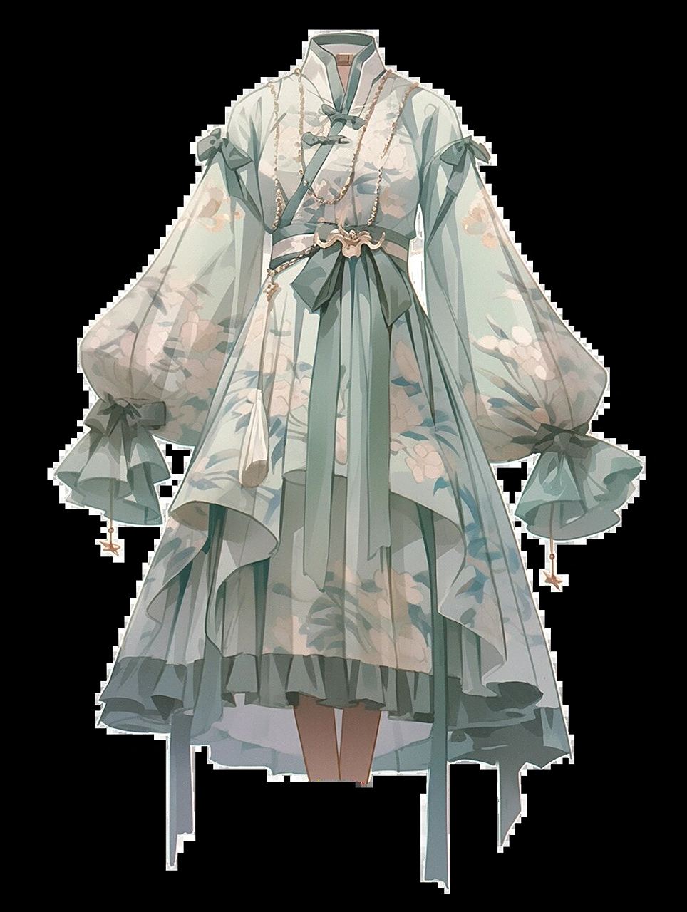 vol.1新中式古风连衣裙|oc服装设计素材 图源:midjourney