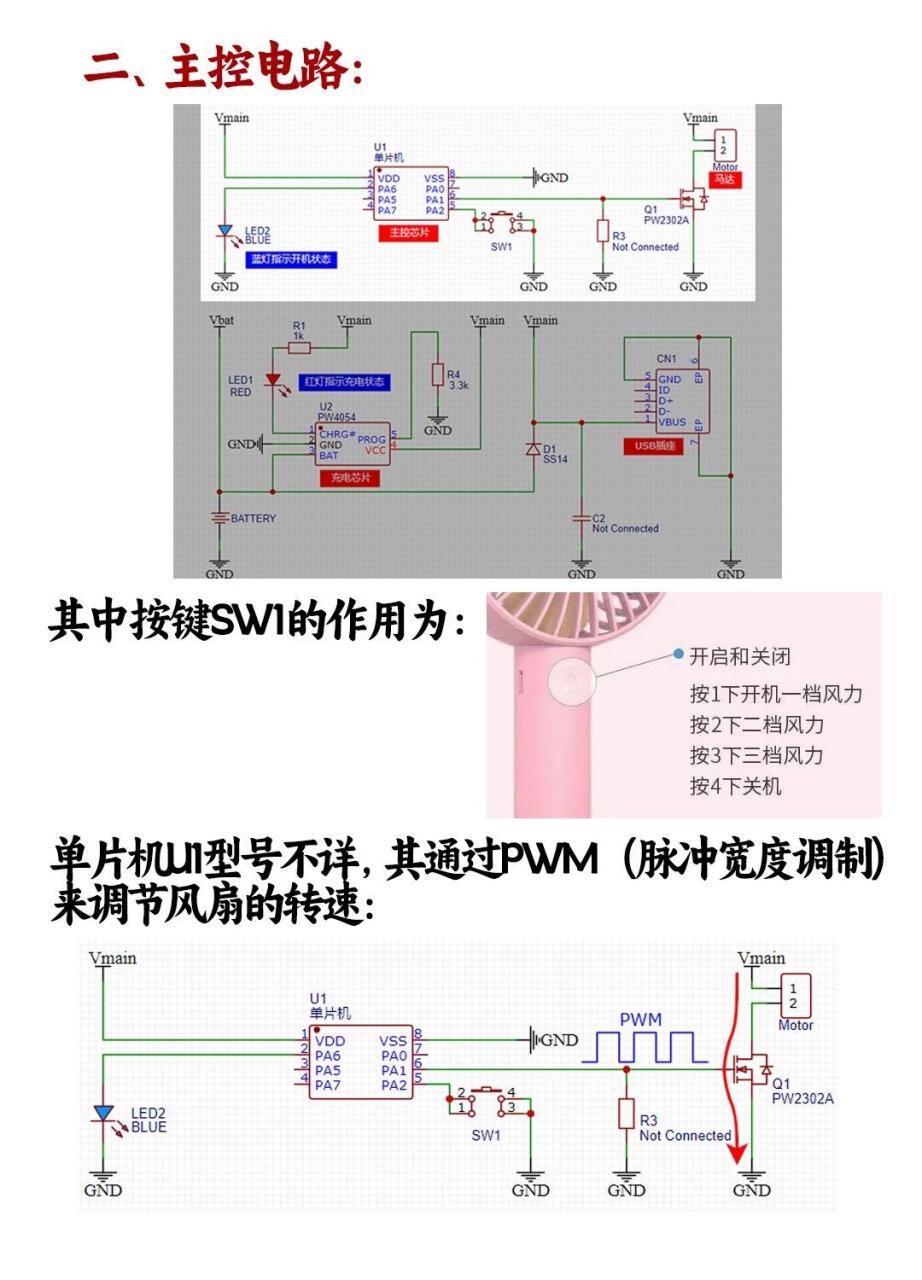 手持小风扇的电路原理.
