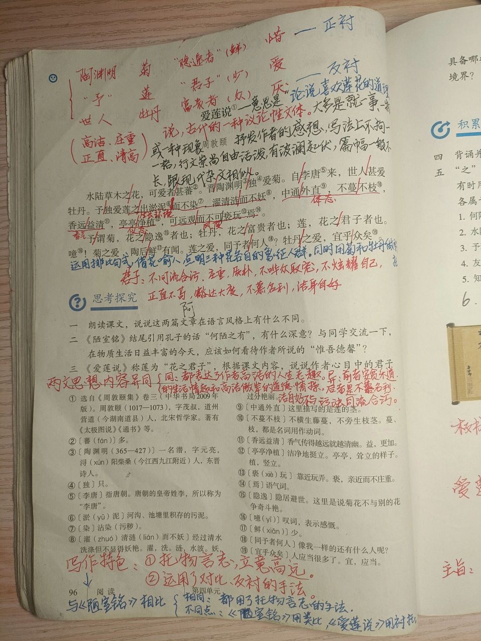 七下语文《爱莲说》备课笔记 当下隐逸的基本没有了,爱富贵和爱莲的哪