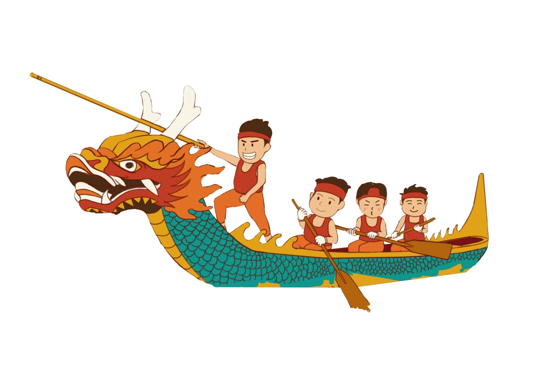 端午节赛龙舟免抠素材(26) 作为设计师的你还在寻找与端午节,龙舟有关