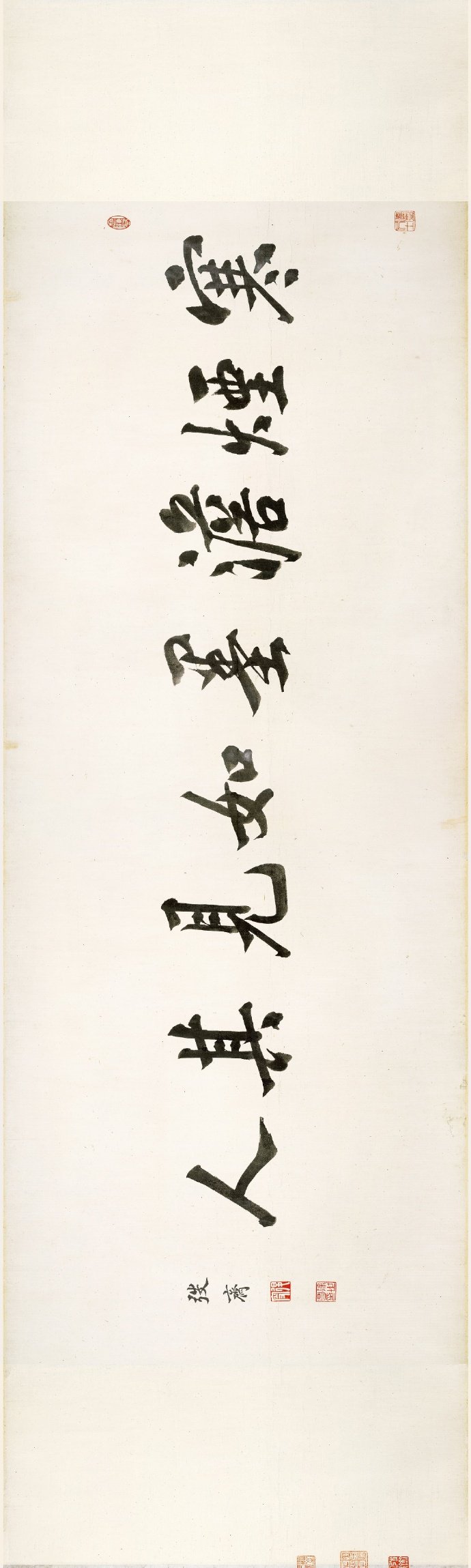 八大山人《河上花图卷》天津市艺术博物馆藏,高清大图.