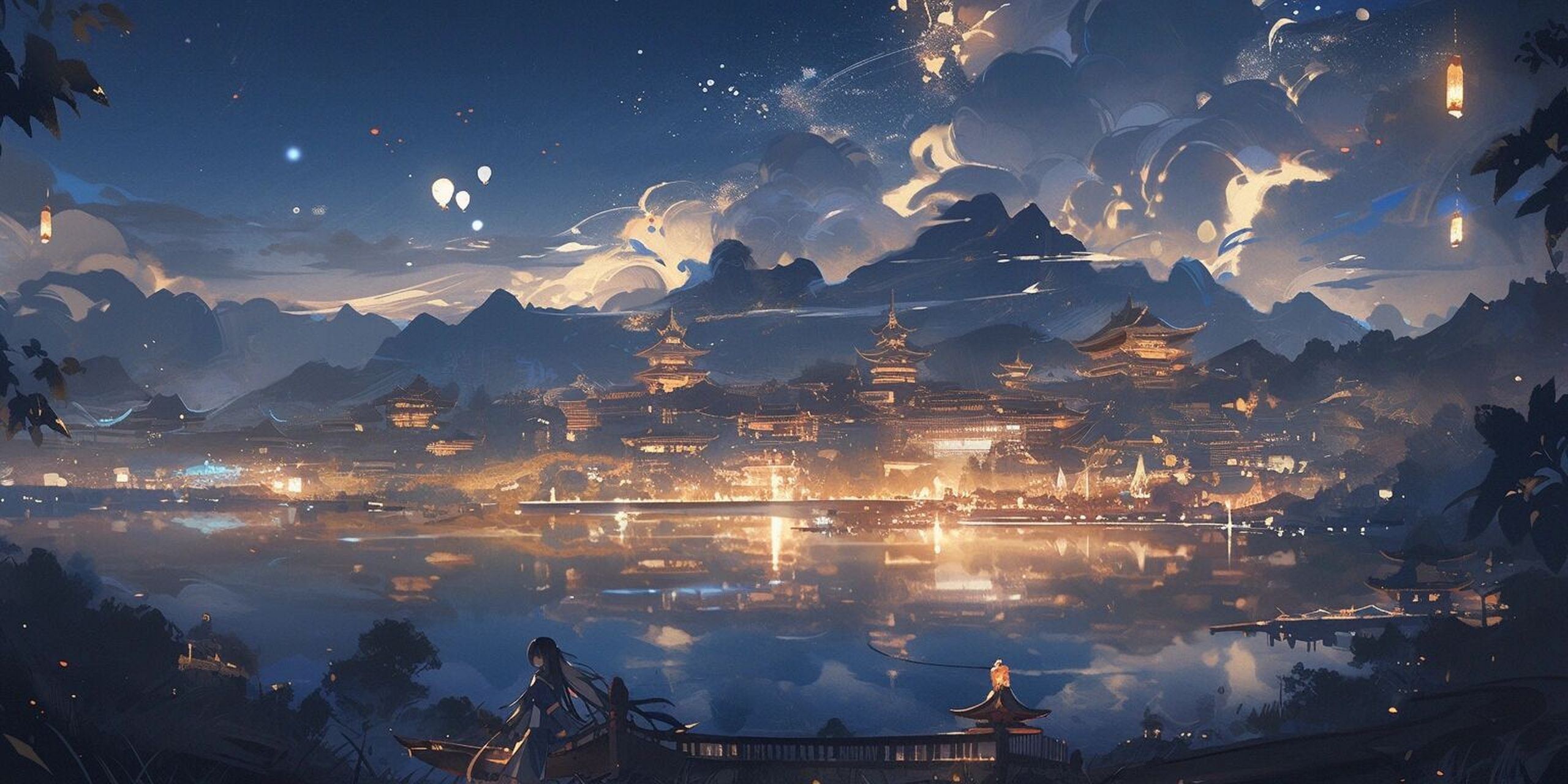 古城‖海天一色 超美冷色调国风壁纸 习惯的小伙伴可以存一下 关注