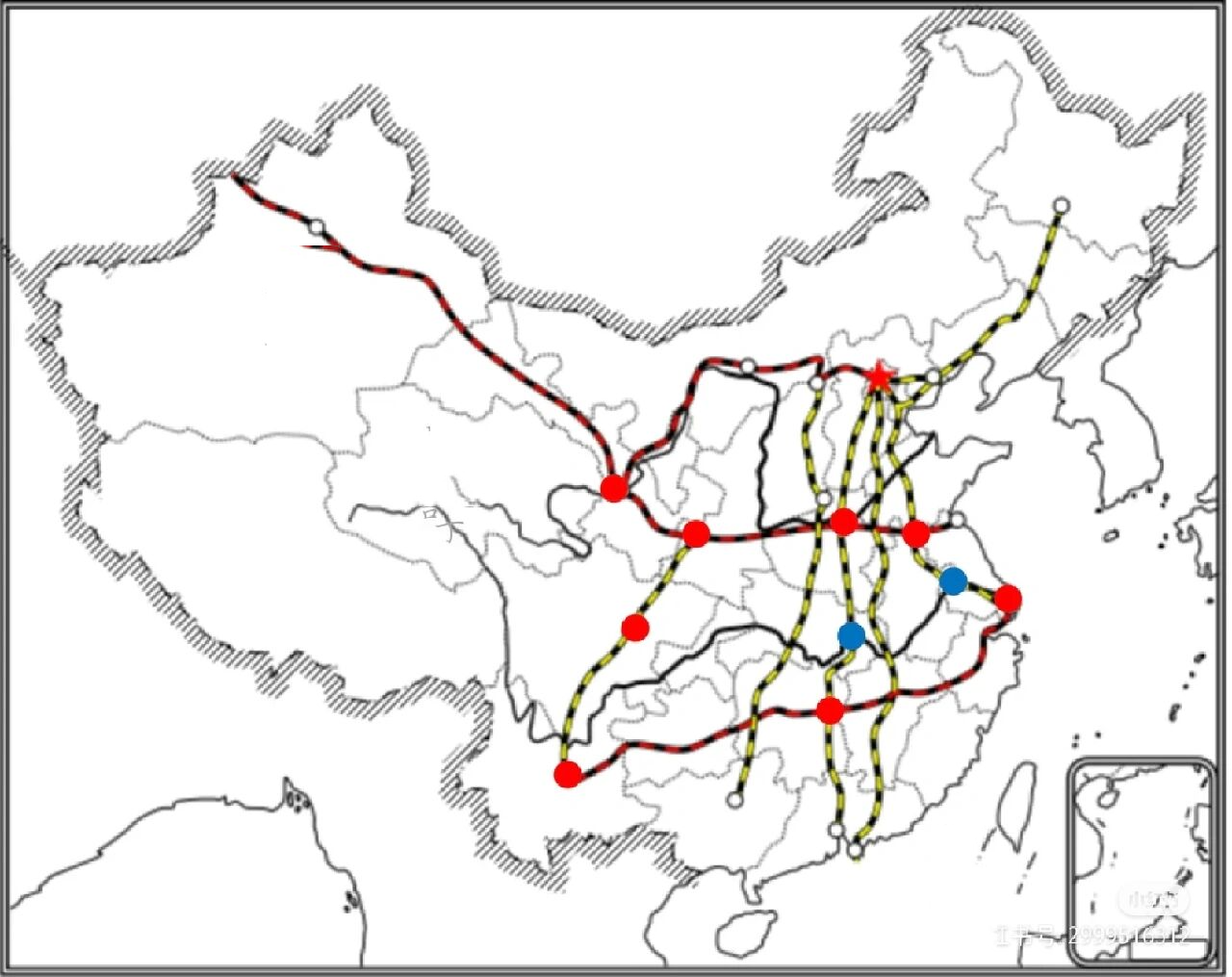 中国铁路干线图初中图片