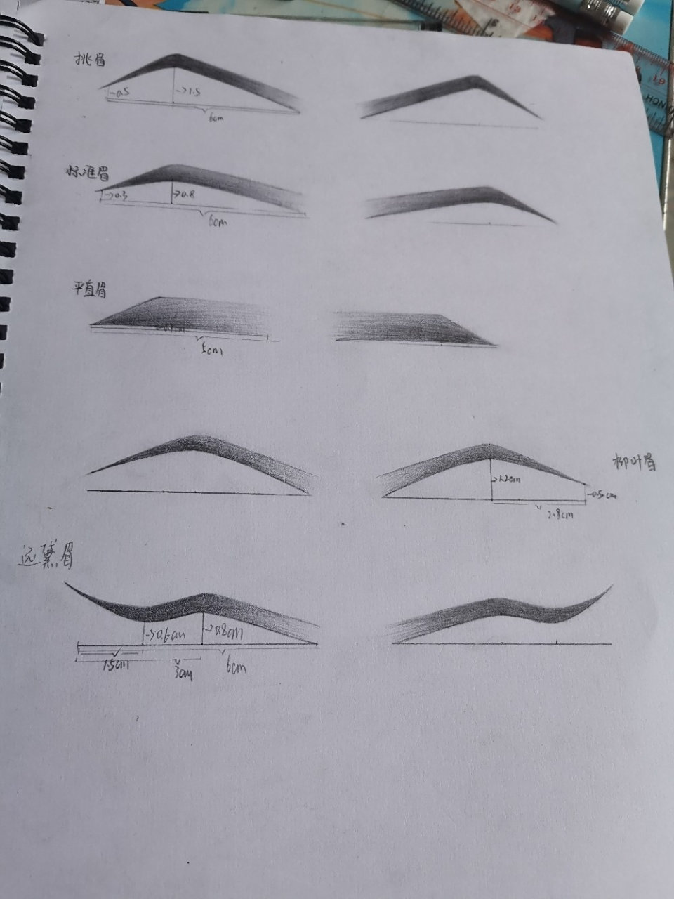 五种眉形97 纸上眉形