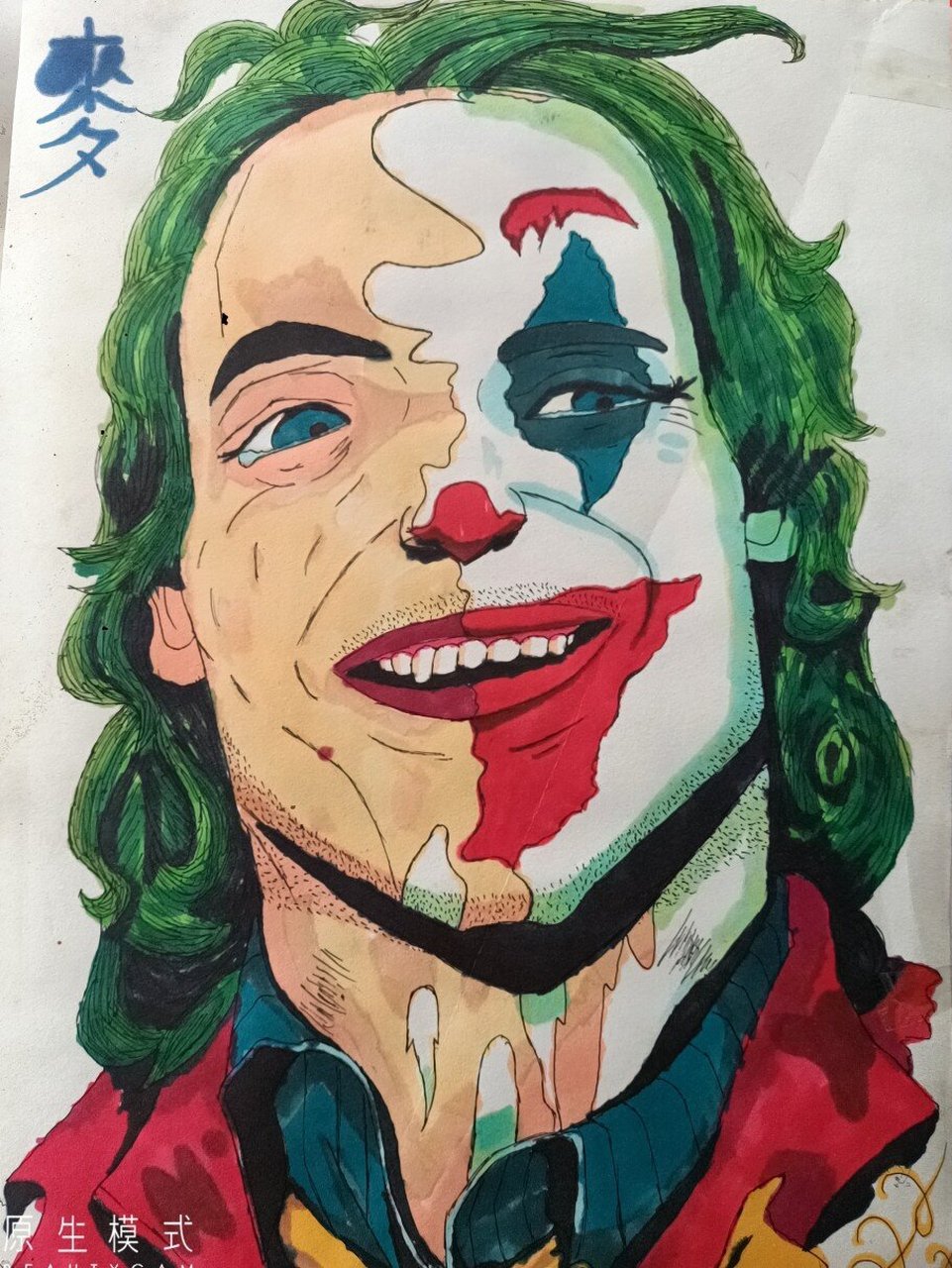 小丑·希斯莱杰 临摹·手绘 8k纸马克笔绘画