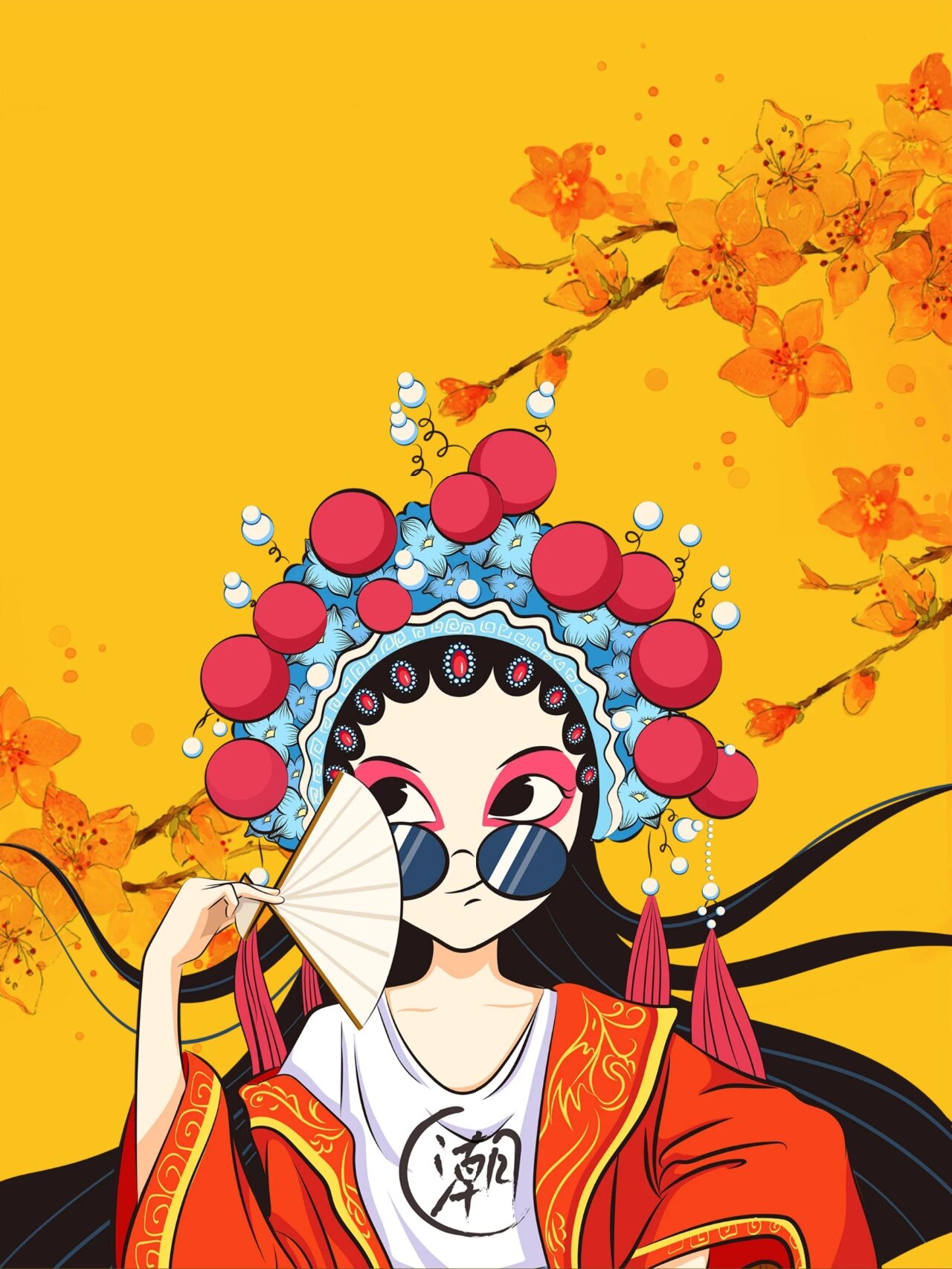 国潮风京剧人物插画素材分享