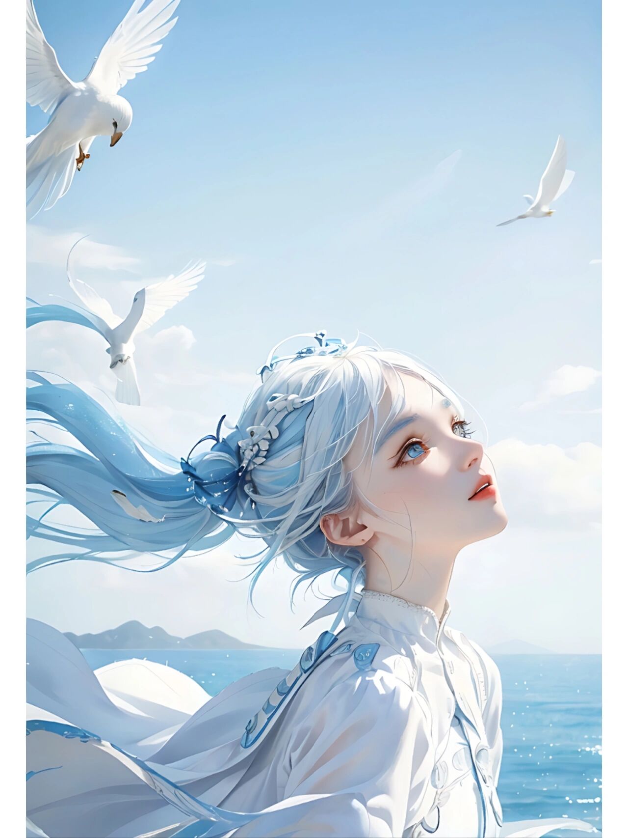 头像壁纸|飞鸟与少女 自由如风