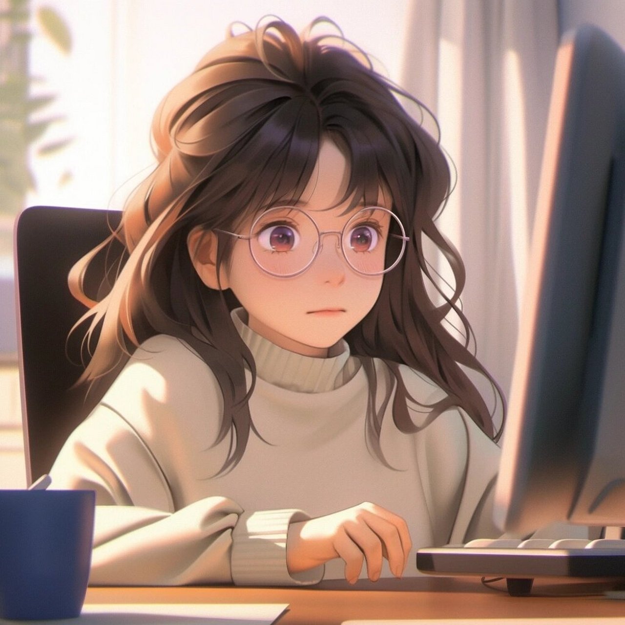 女生工作卡通头像分享