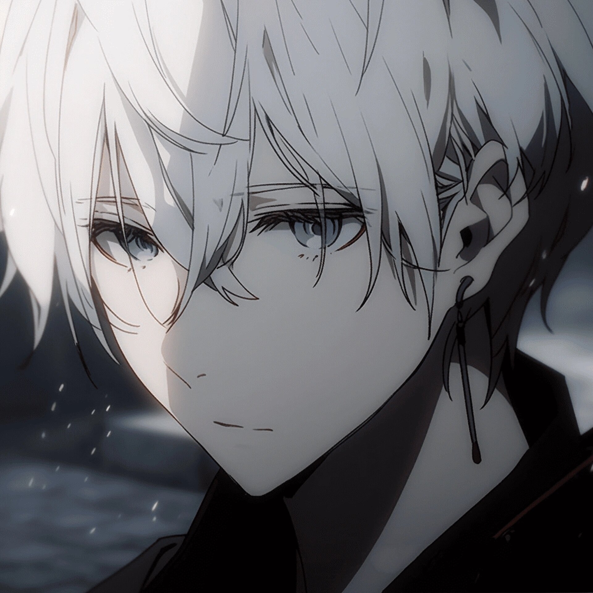 男生头像|动漫男头|冷酷白毛