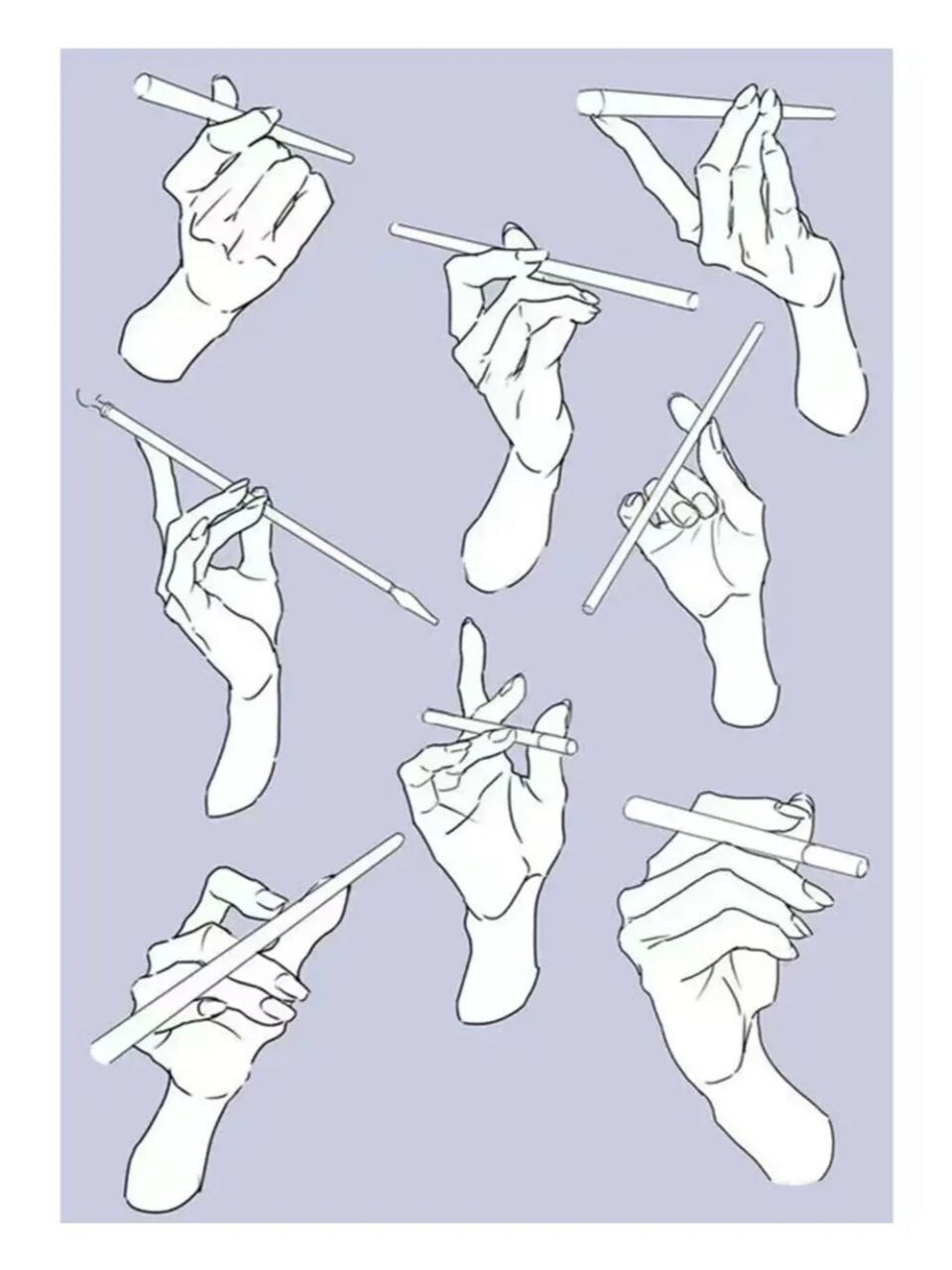 3000 不同姿势,手部绘画临摹练习参考素材 【各种姿势的手部线稿】