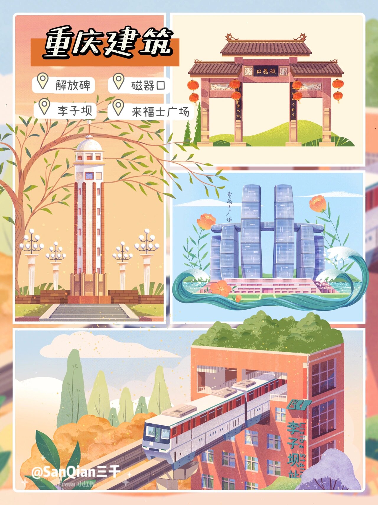 procreate建筑插画·重庆