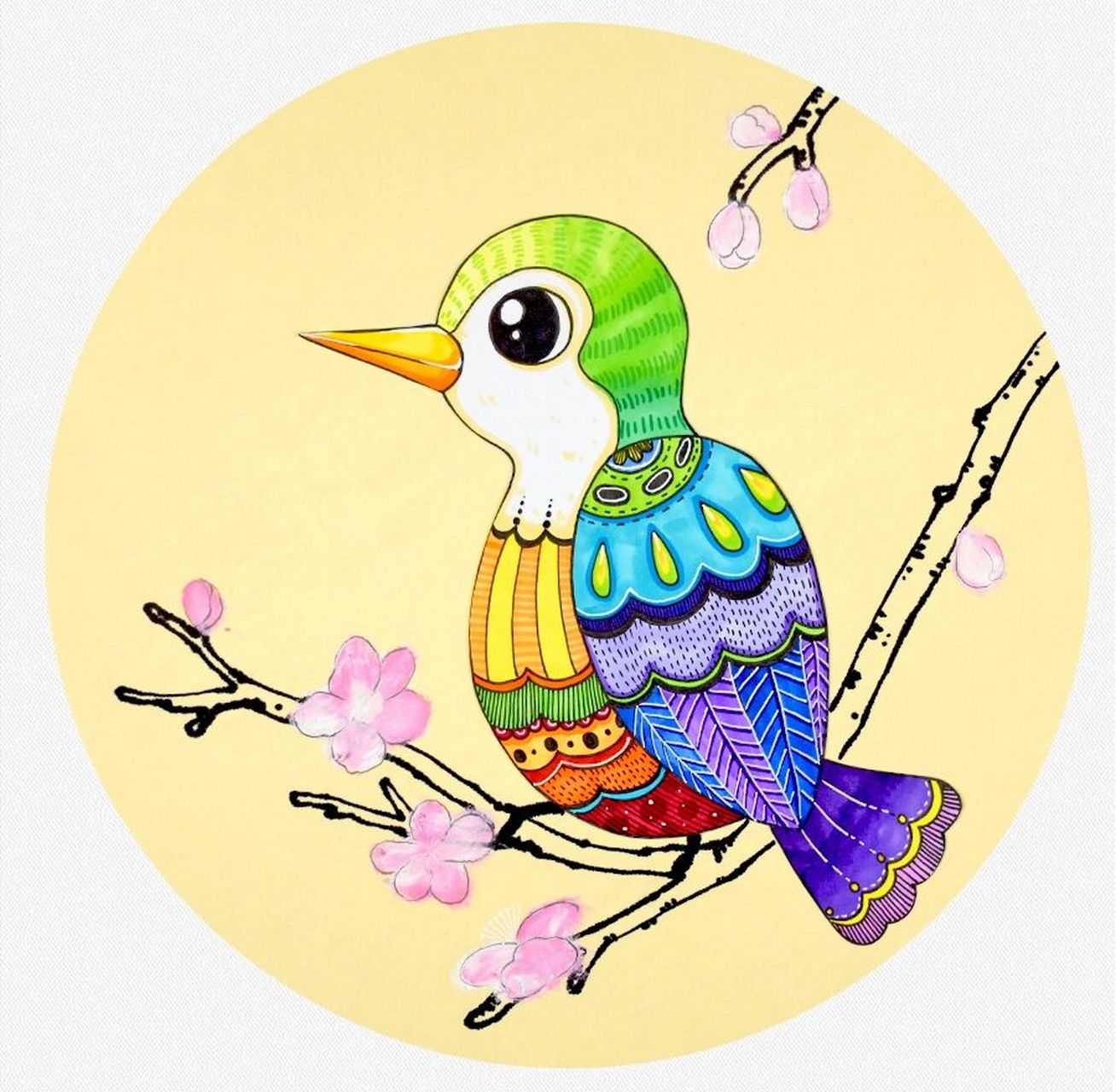 儿童画教程|鸟语花香 【教学重难点】 98 ①引导小朋友们观察几种