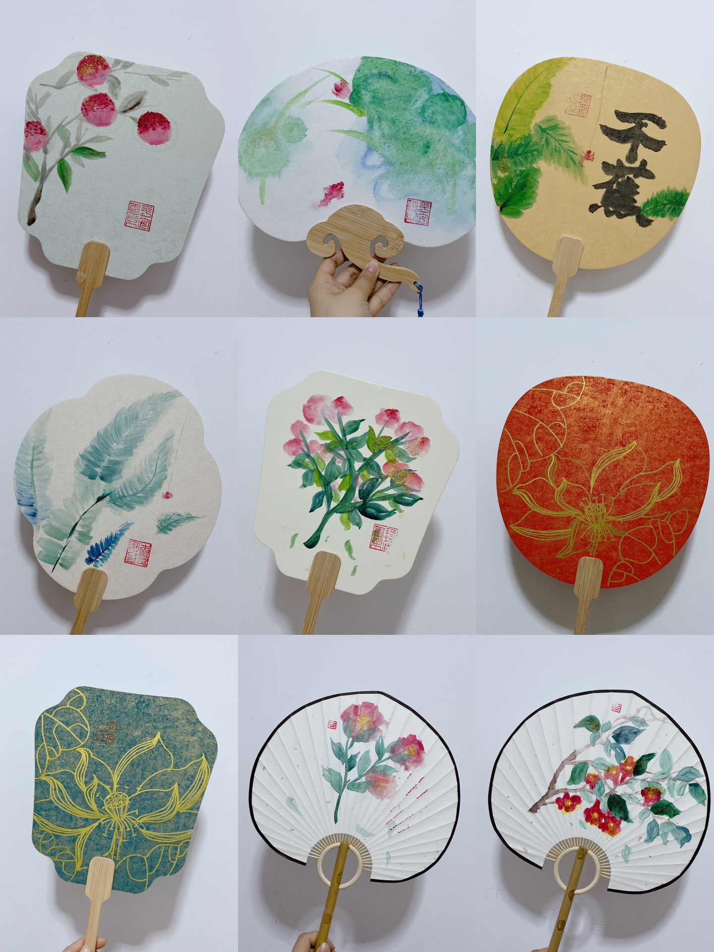 彩绘篇纸扇手绘