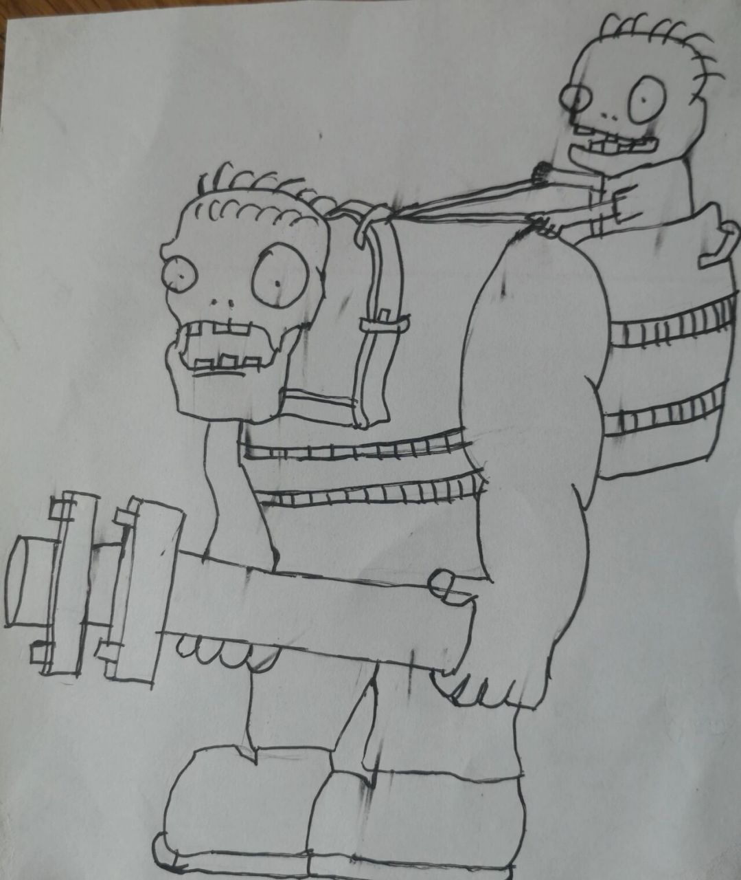 15个不同世界的巨人僵尸 简笔画 画画