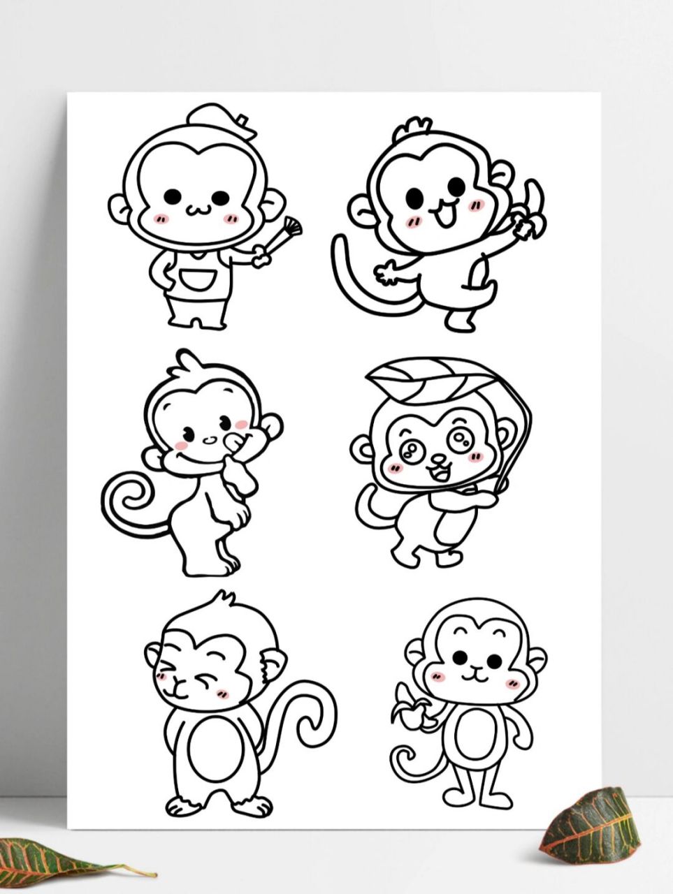 猴子简笔画妈妈宝宝图片